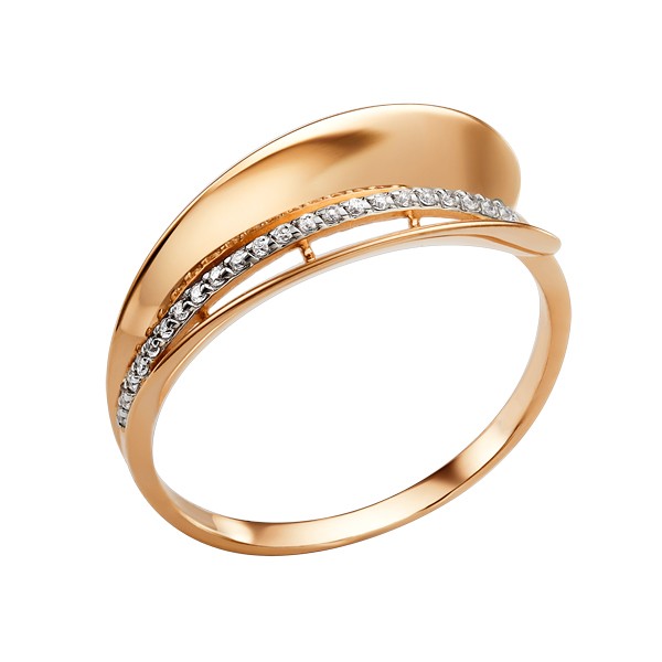 Кольцо, золото, фианит, 004531-1102